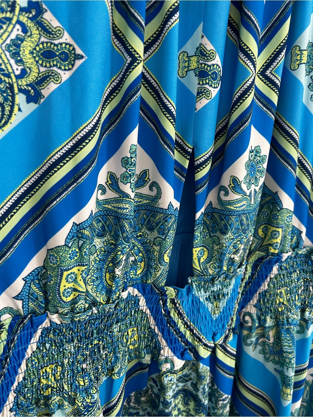 Taylor Blue & Teal Geometric Halter Maxi Dress - Picture 6 of 6